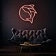 Fish in a circle LED neon sign