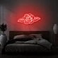 Flower neon light in room