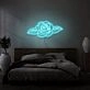 Flower neon light in room