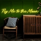 Fly Me to The Moon LED neon sign