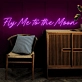 Fly Me to The Moon LED neon sign