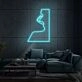 Woman Face Neon Portrait of Elegance and Mystery
