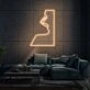 Woman Face Neon Portrait of Elegance and Mystery