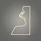 Woman Face Neon Portrait of Elegance and Mystery