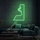 Woman Face Neon Portrait of Elegance and Mystery