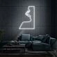 Woman Face Neon Portrait of Elegance and Mystery