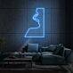 Woman Face Neon Portrait of Elegance and Mystery