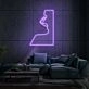 Woman Face Neon Portrait of Elegance and Mystery