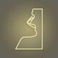 Woman Face Neon Portrait of Elegance and Mystery
