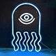 Golden All-Seeing Eye  Neon Sign