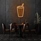 Glass With Drink Neon Refreshing Sip of Elegance