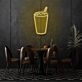 Glass With Drink Neon Refreshing Sip of Elegance