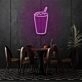 Glass With Drink Neon Refreshing Sip of Elegance