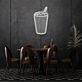 Glass With Drink Neon Refreshing Sip of Elegance