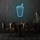 Glass With Drink Neon Refreshing Sip of Elegance
