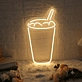 Glass With Drink Neon Refreshing Sip of Elegance