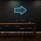 Arrow Pointing Right Neon Moving Forward Illuminated