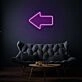 Arrow Pointing Left Neon Directional Cues in Light
