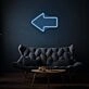 Arrow Pointing Left Neon Directional Cues in Light