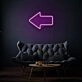 Arrow Pointing Left Neon Directional Cues in Light