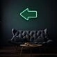 Arrow Pointing Left Neon Directional Cues in Light
