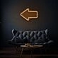 Arrow Pointing Left Neon Directional Cues in Light