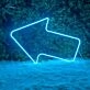 Arrow Pointing Left Neon Directional Cues in Light