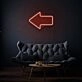 Arrow Pointing Left Neon Directional Cues in Light