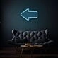 Arrow Pointing Left Neon Directional Cues in Light