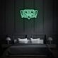 Customize Now Open Neon Writing in Comic Cloud Playful and Inviting