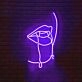 Bloody Vampire with big red lips neon sign