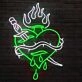 Abstract Wounded Heart Pattern Neon Sign