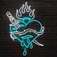 Abstract Wounded Heart Pattern Neon Sign