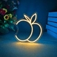 Peach Neon Art Sweet Charm and Juiciness
