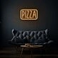 Text Pizza Neon Sign Classic Slice in Bright Lights