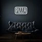 Text Pizza Neon Sign Classic Slice in Bright Lights