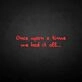 'once upon a time we had it all' neon sign