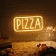 Text Pizza Neon Sign Classic Slice in Bright Lights