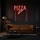 PiZZa Neon Text Classic Italian Delight