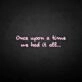 'once upon a time we had it all' neon sign
