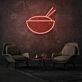 Bowl With Chopsticks Neon Asian Cuisine Delight