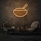 Bowl With Chopsticks Neon Asian Cuisine Delight