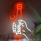 Customize Hand Holding a Beer Bottle Neon Cheers to Good Times