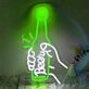 Customize Hand Holding a Beer Bottle Neon Cheers to Good Times