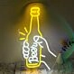 Customize Hand Holding a Beer Bottle Neon Cheers to Good Times