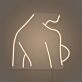 Sexy Woman Side Profile Neon Art Feminine Form Celebrated