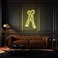 Crossed Legs Neon Elegant and Relaxed Posture