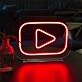 YouTube Neon Icon of Digital Entertainment