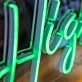 High Neon Sign Cheeky and Energetic Expression