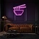 Noodles In Bowl Neon Delight for Asian Cuisine Lovers